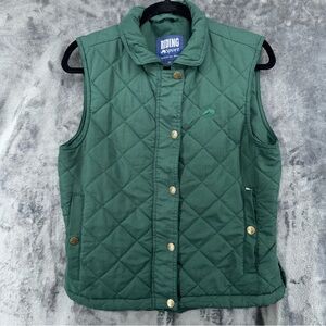 Riding Sport Equestrian Wear Hunter Green Quilted Zip Up Vest Size Medium